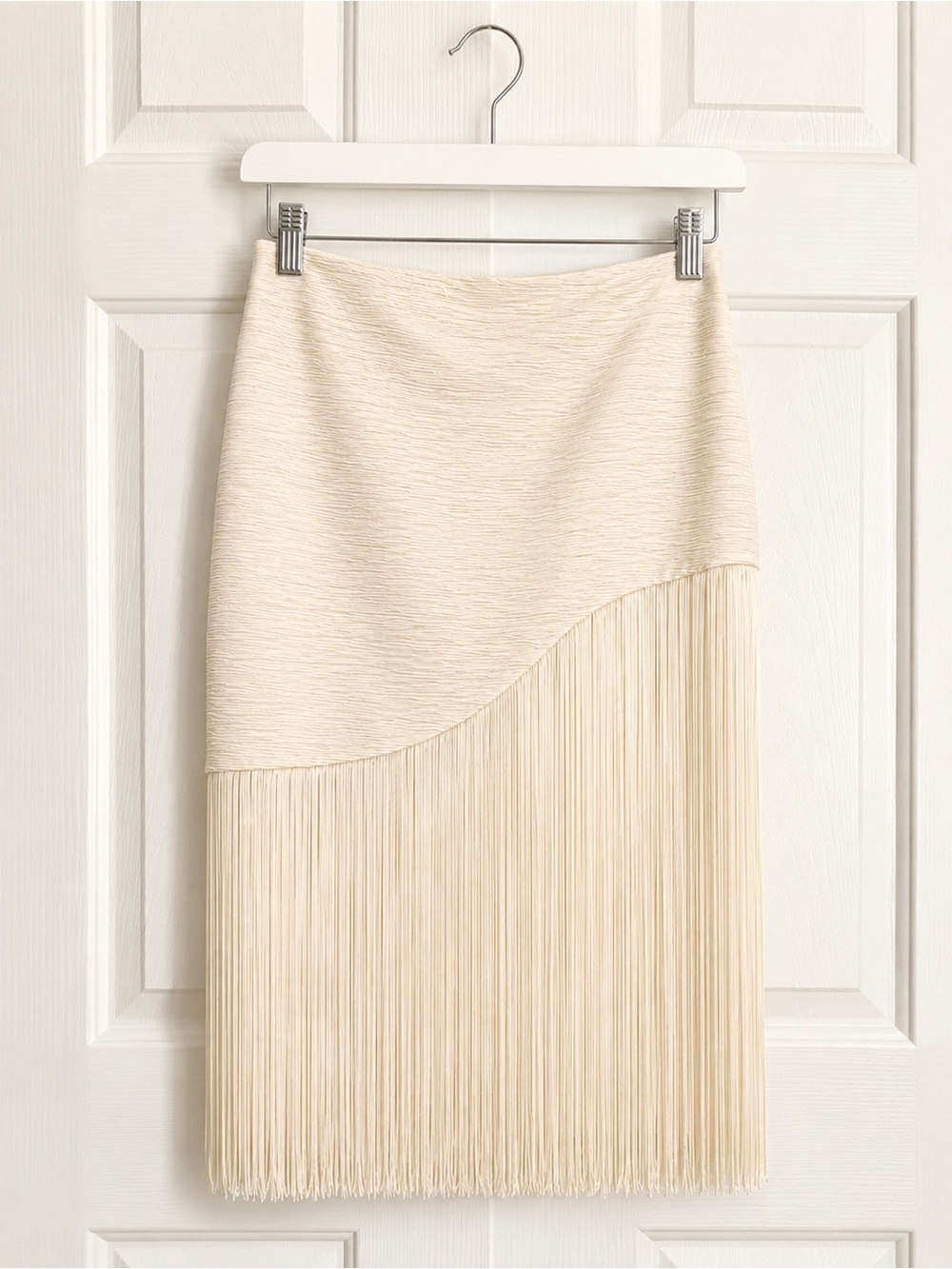 G/FORE Cream Fringe Midi Skirt